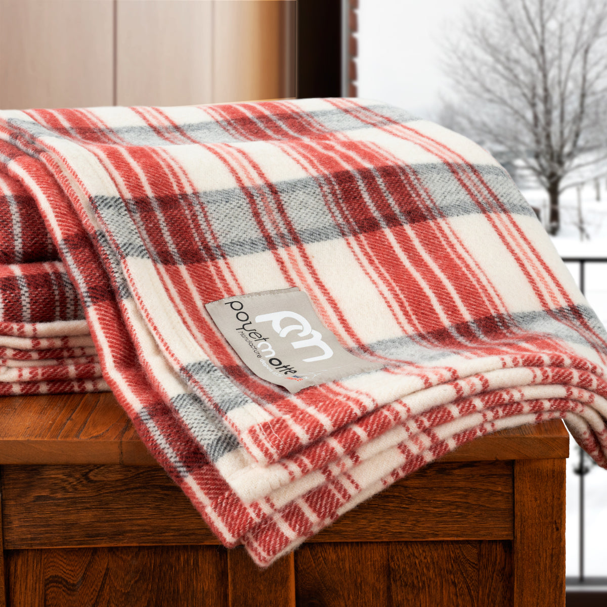 Tahoe-wool-blanket-450gsm- rosewood -dresser