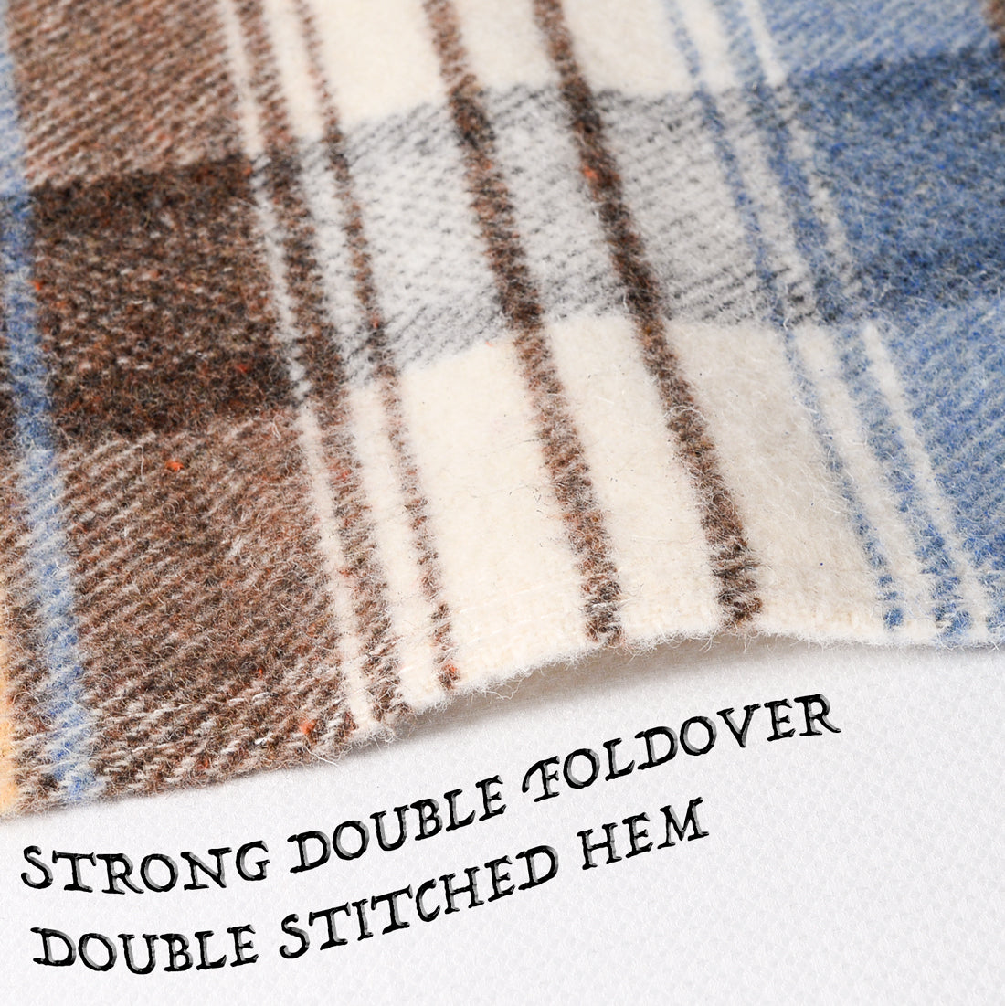 Poyet Motte Chevreuse Heavyweight Wool Blend Oversized Blanket, Machine Washable, Blue